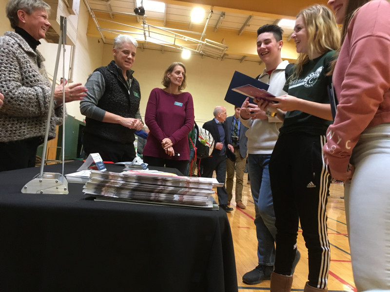 CCV staff chat with high school students at last week's College and Career Fair hosted by Springfield High School.