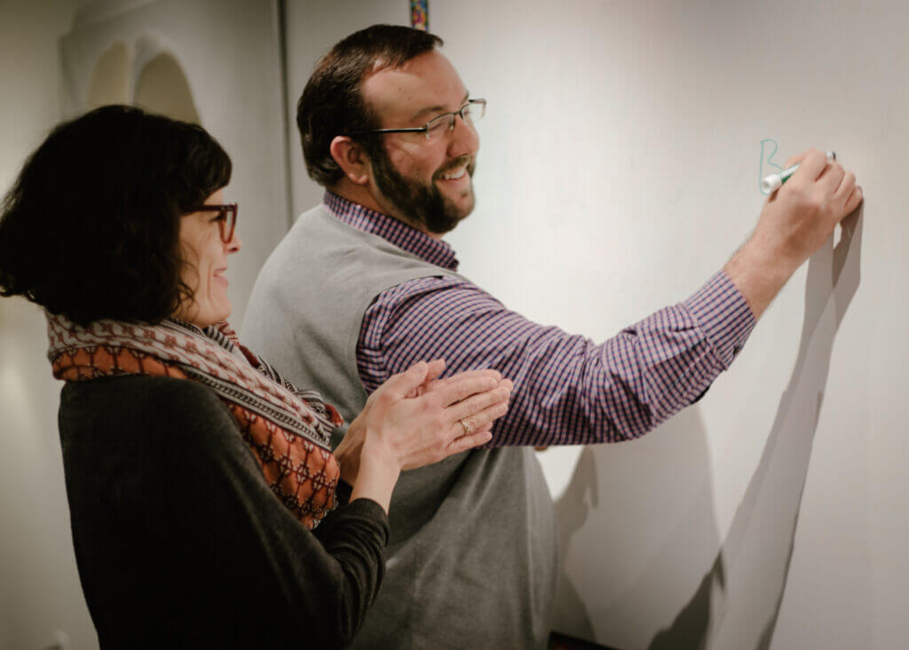 Chris Oldham and Dare Meunier at the Lightning Jar in Bennington.