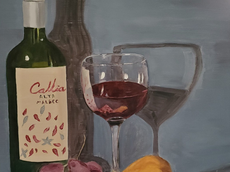 painting of wine