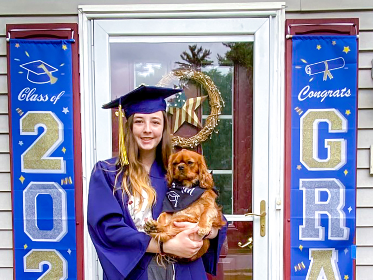 Emily Deibler and Bailey. A door to the future has been opened for Emily thanks to a generous gift from the J. Warren and Lois McClure Foundation.
