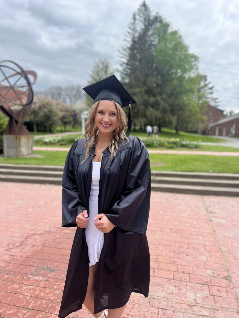 Liz O'Connell in cap and gown