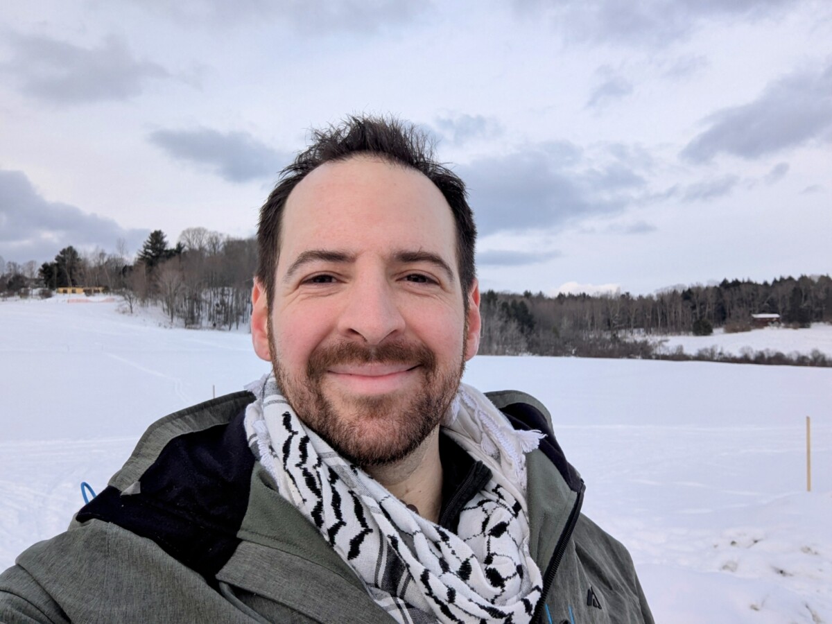 CCV student Jared Green standing in a snow-covered field.