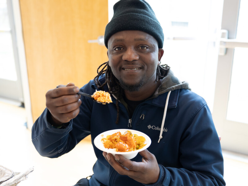 Man eating food
