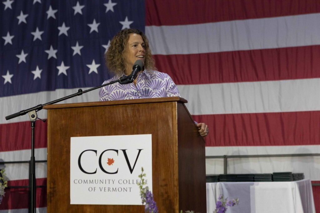 Sara Byers speaking at CCV graduation