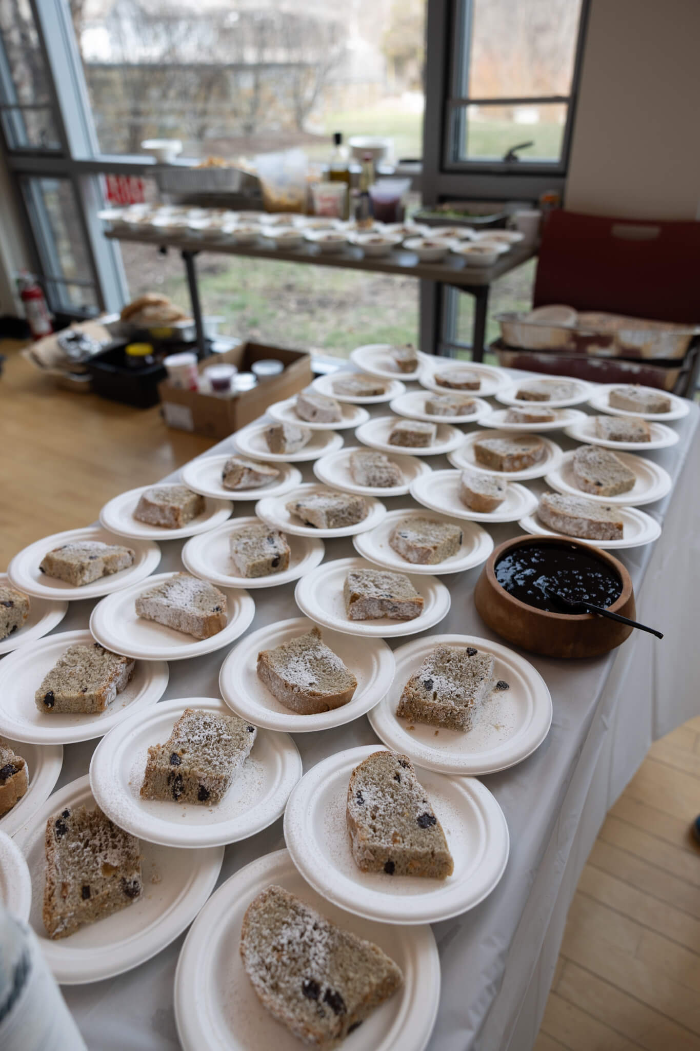 Desserts plated on table