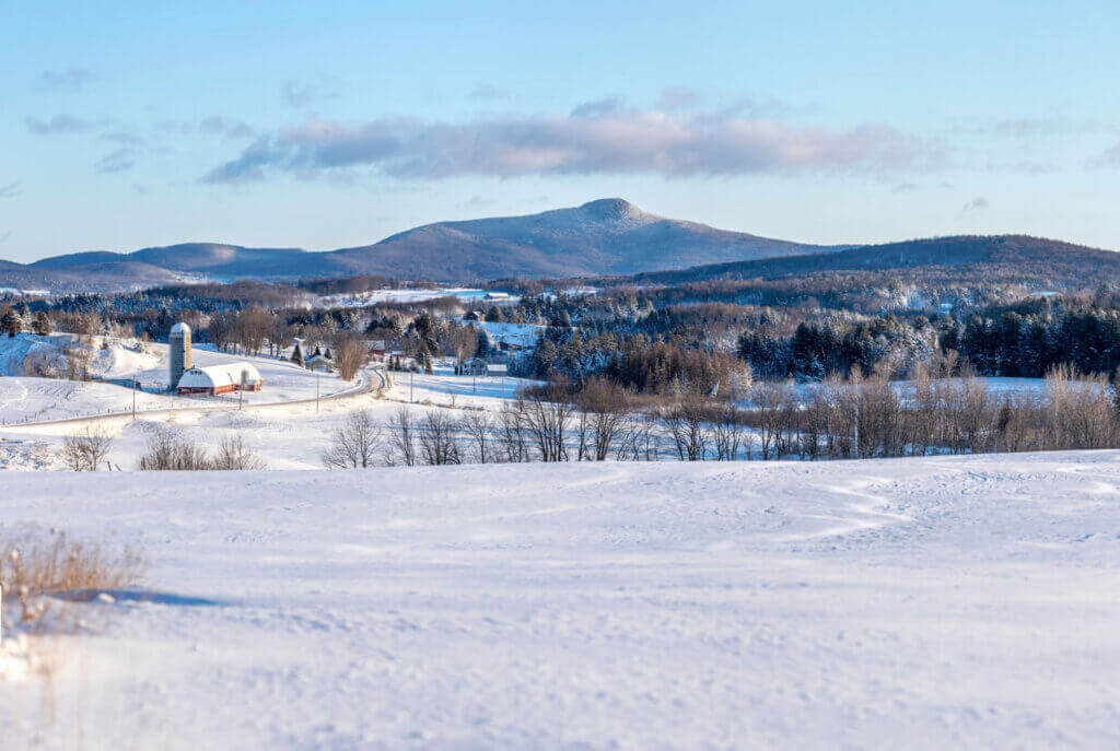 a snow-covered mountain in winter