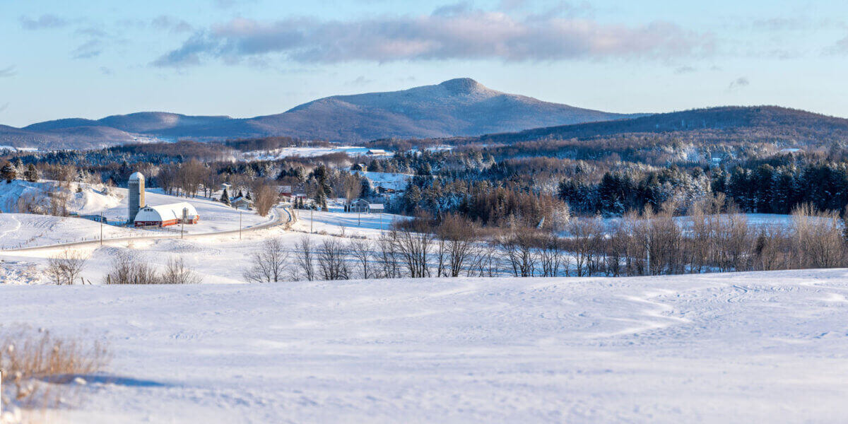 a snow-covered mountain in winter