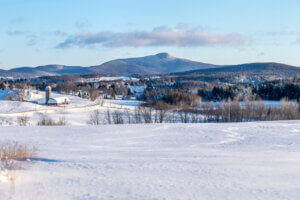 a snow-covered mountain in winter