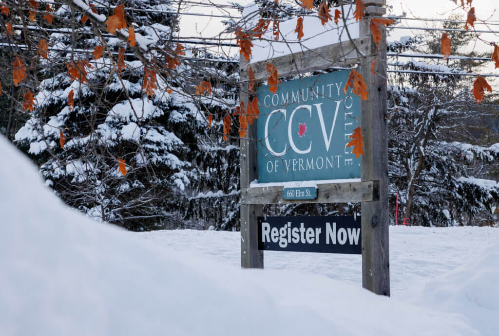 CCV sign in the winter