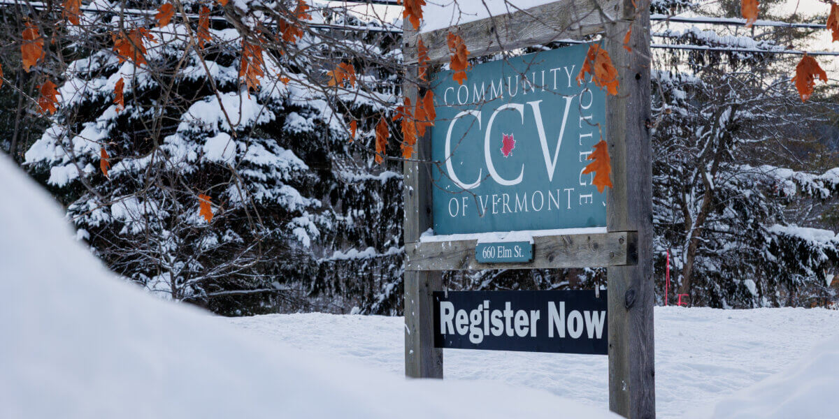 CCV sign in the winter