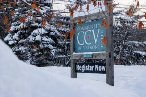 CCV sign in the winter