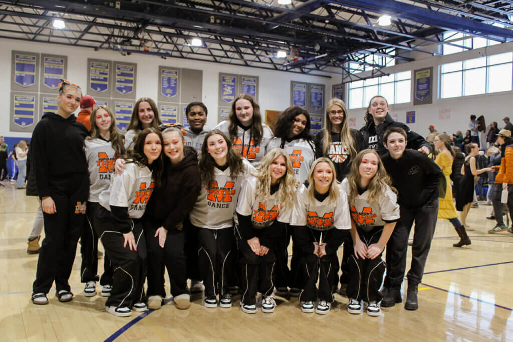 Madelyn Brochu and the Middlebury dance team