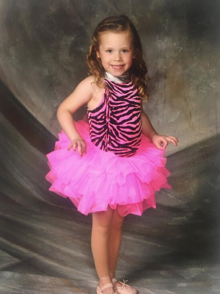 Madelyn Brochu dancing as a child