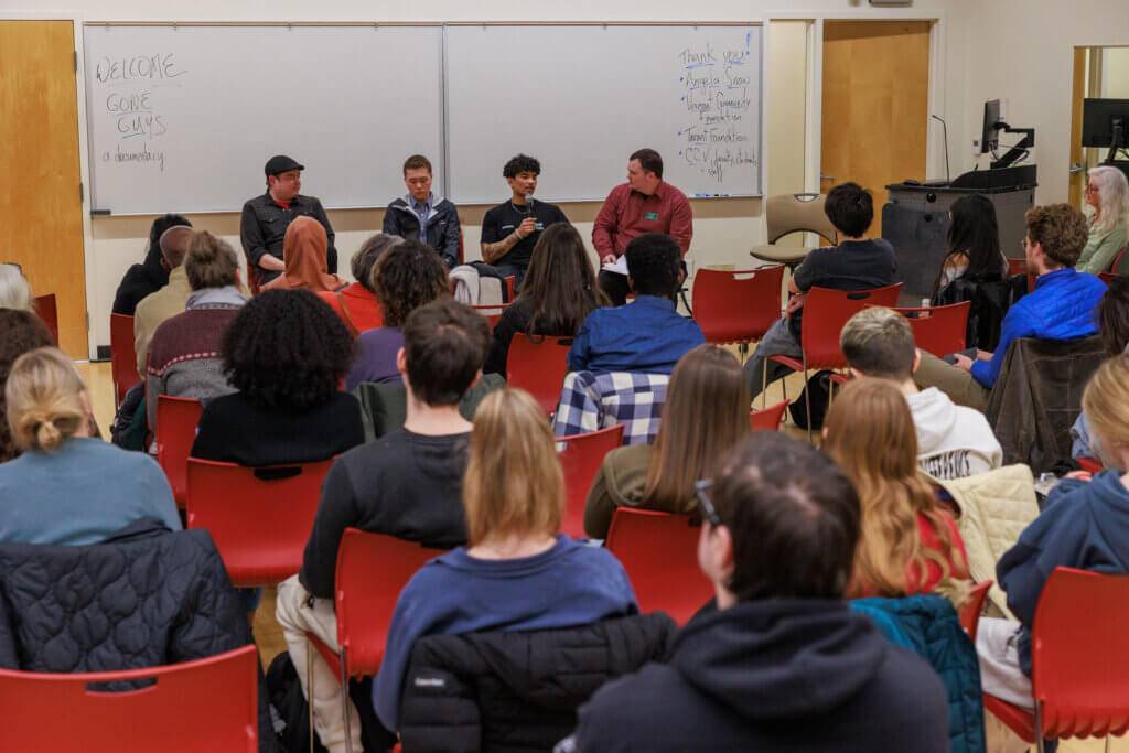 A panel discussion after the Gone Guys documentary screening.