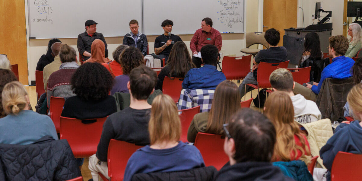 A panel discussion after the Gone Guys documentary screening.