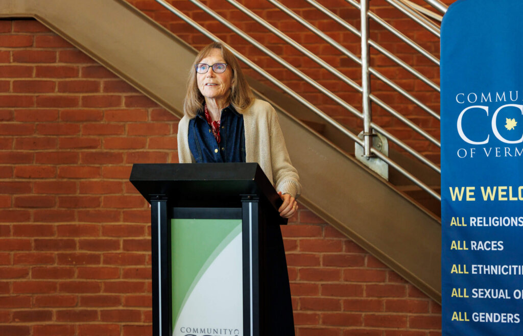 CCV President Joyce Judy speaking at CCV-Winooski